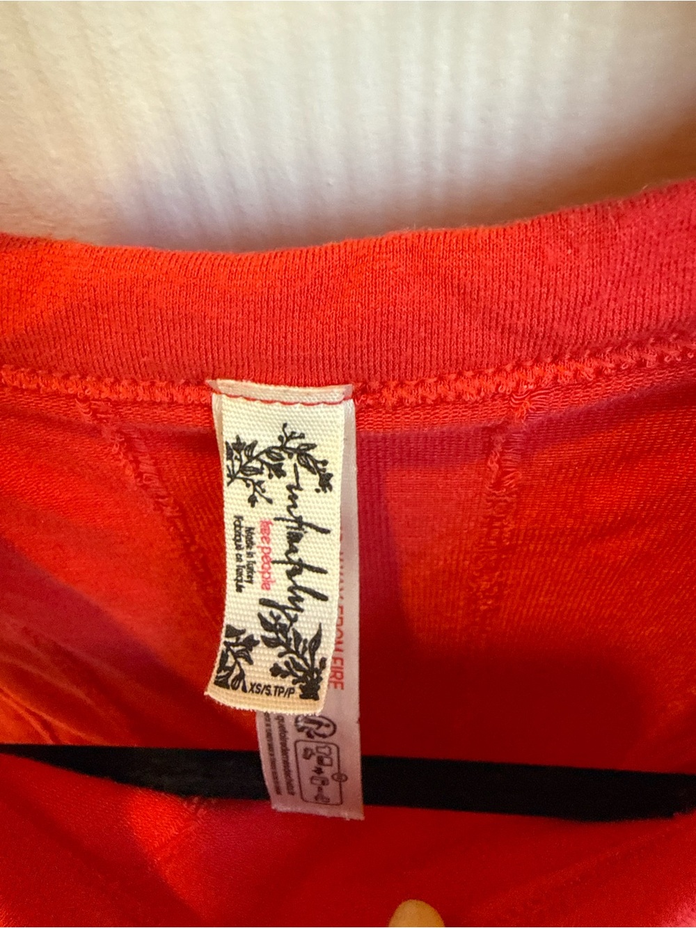Free People Red Ribbed Tank Top - Picture 2 of 2